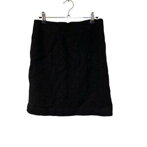 Eddie Bauer Wool Mini Skirt Size 6 Black Lined Career Office